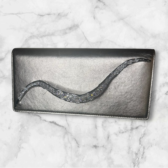 ✨ Luxe Metallic Alexis Bittar Crystal Handle Clutch | Evening Glam Bag - Picture 1 of 9
